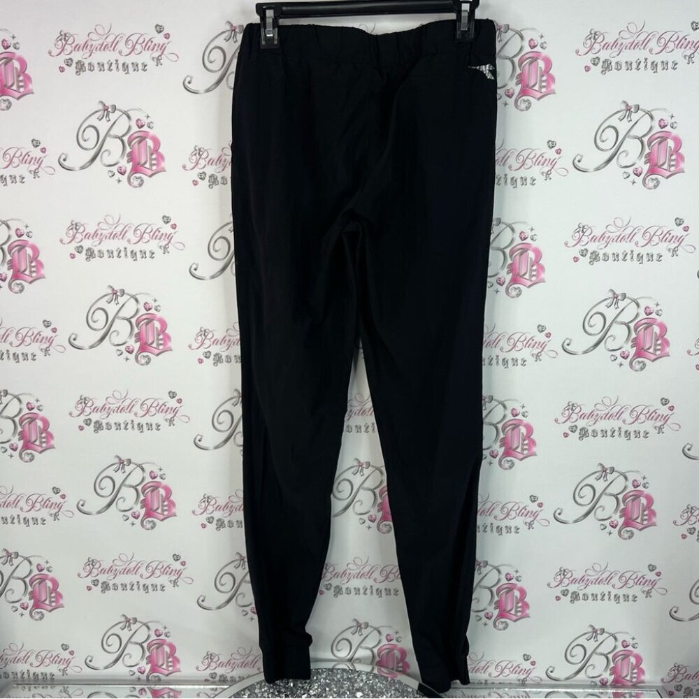 Diadora pants joggers soccer sporty workout Women's Black Straight Leg Pants